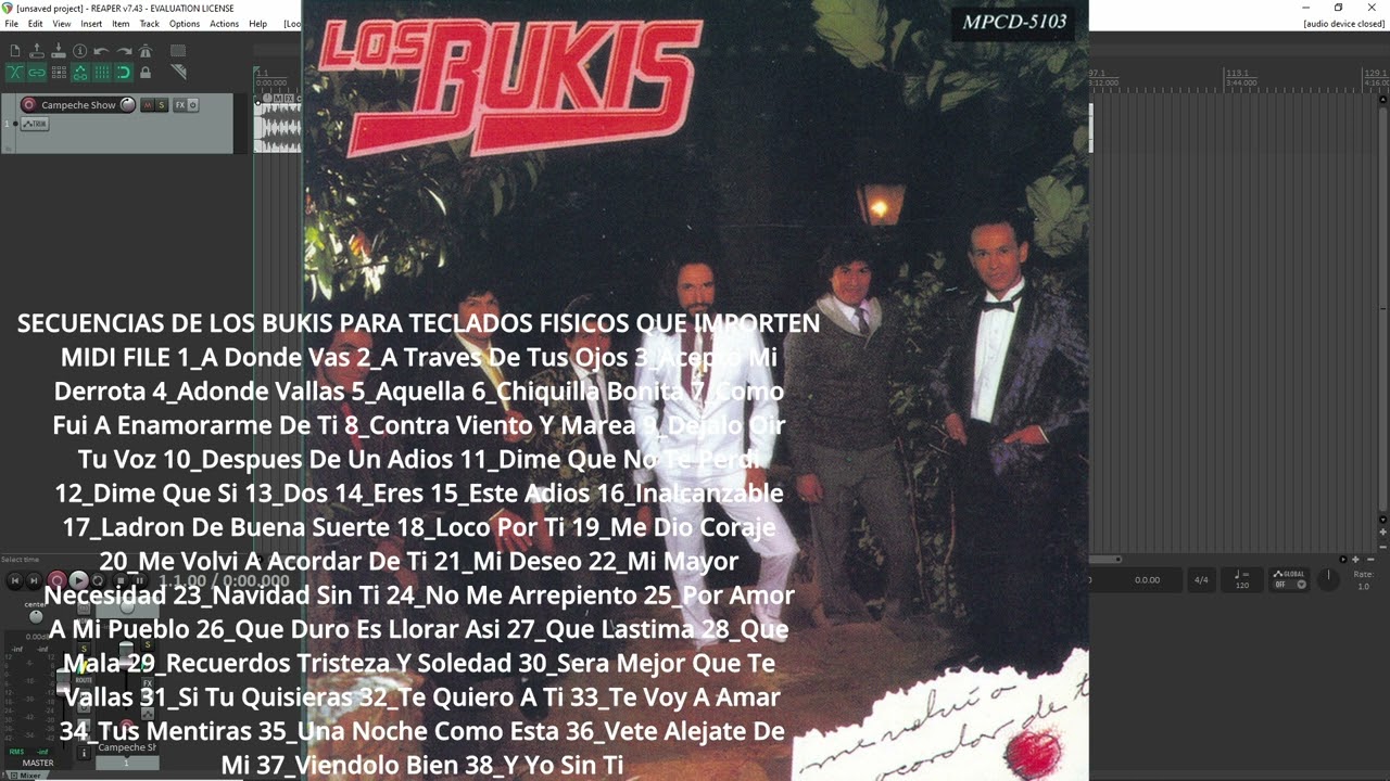 Me Volvi A Acordar De Ti Los Bukis Secuencias Midi