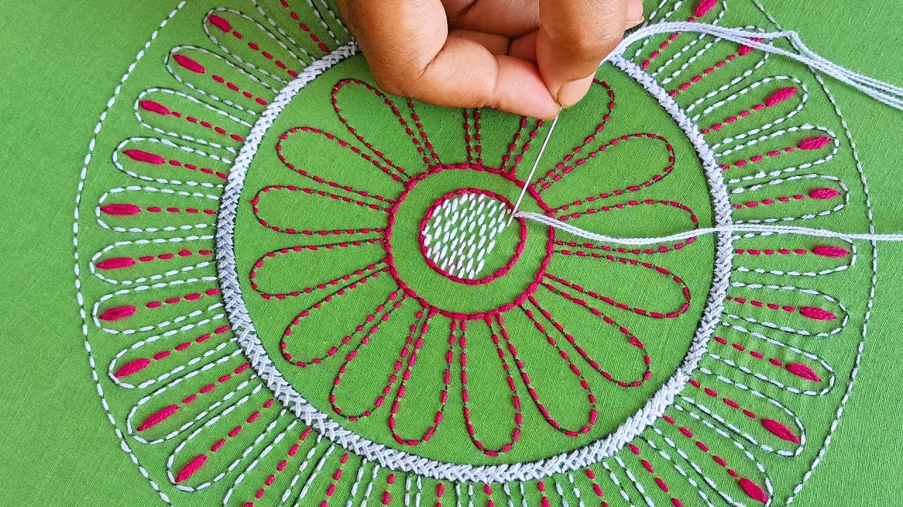 নকশী কাঁথা সেলাই !! Hand Embroidery Traditional Bangladeshi Nokshi Katha Stitch Tutorial #326