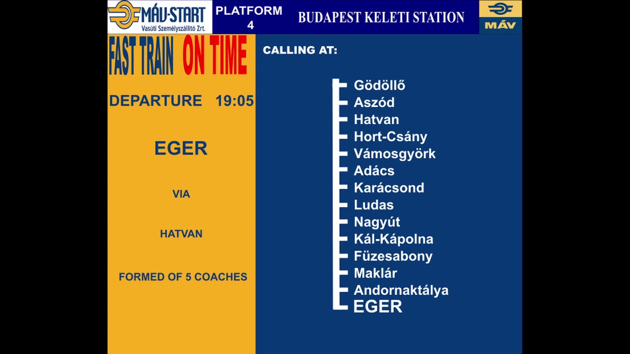 Budapest Keleti, Szalóczy Pál MÁV-utastájékoztatás, 2008 18:35-19:05