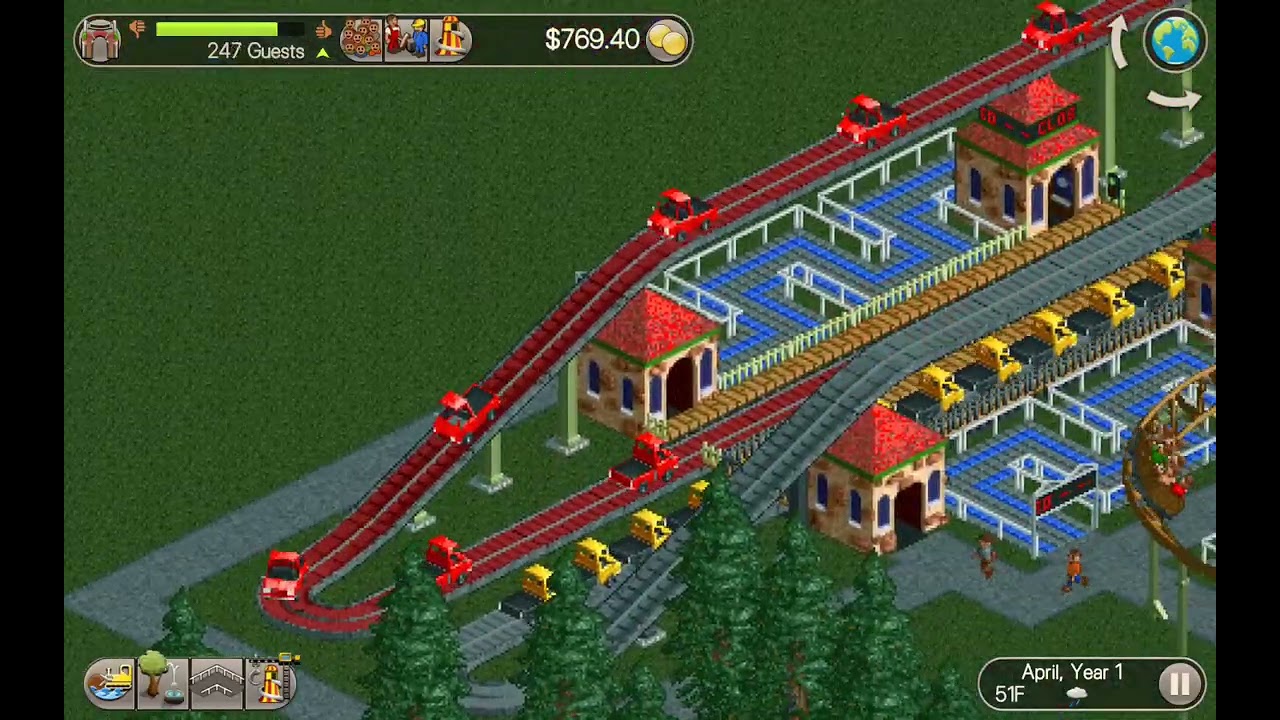 Playing rollercoaster tycoon