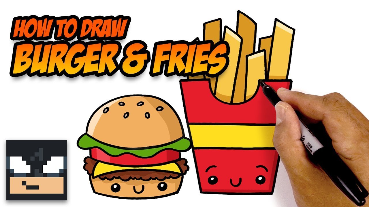 How To Draw Burger And Fries