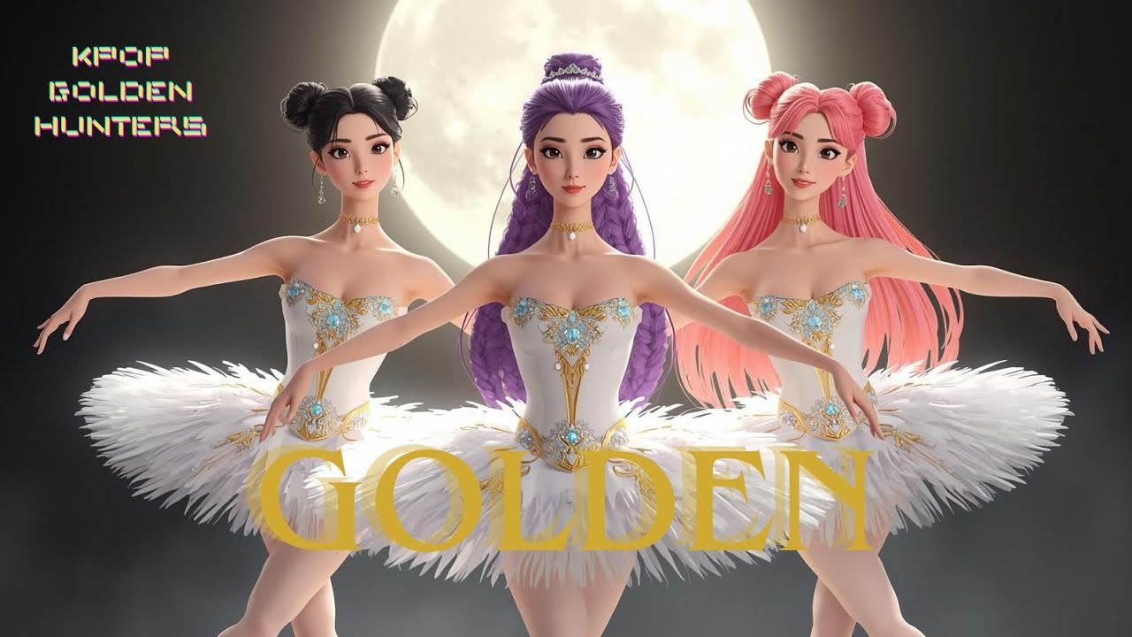 Ethereal Swan Ballet Under The Moon| Dance Cover By Rumi , Zoey & Mira| Huntrix