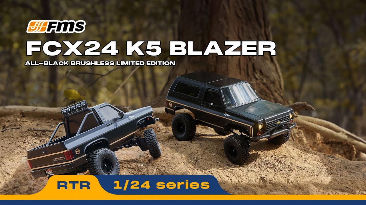 Introducing the FMS FCX24 K5 Blazer Brushless &ndash; All-Black Edition! Brushless Power!