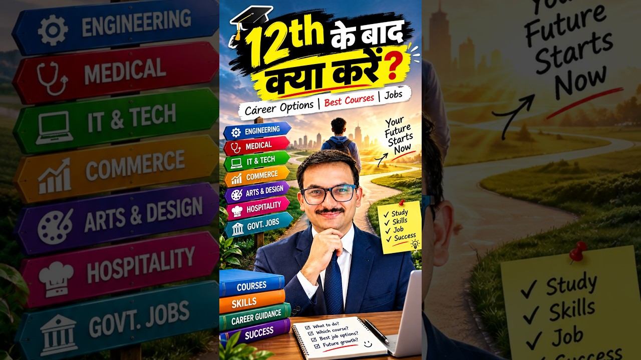 12th Ke Baad Kya Kare? 🎓 | Best Career Options & Courses After 12th #shorts #career #job
