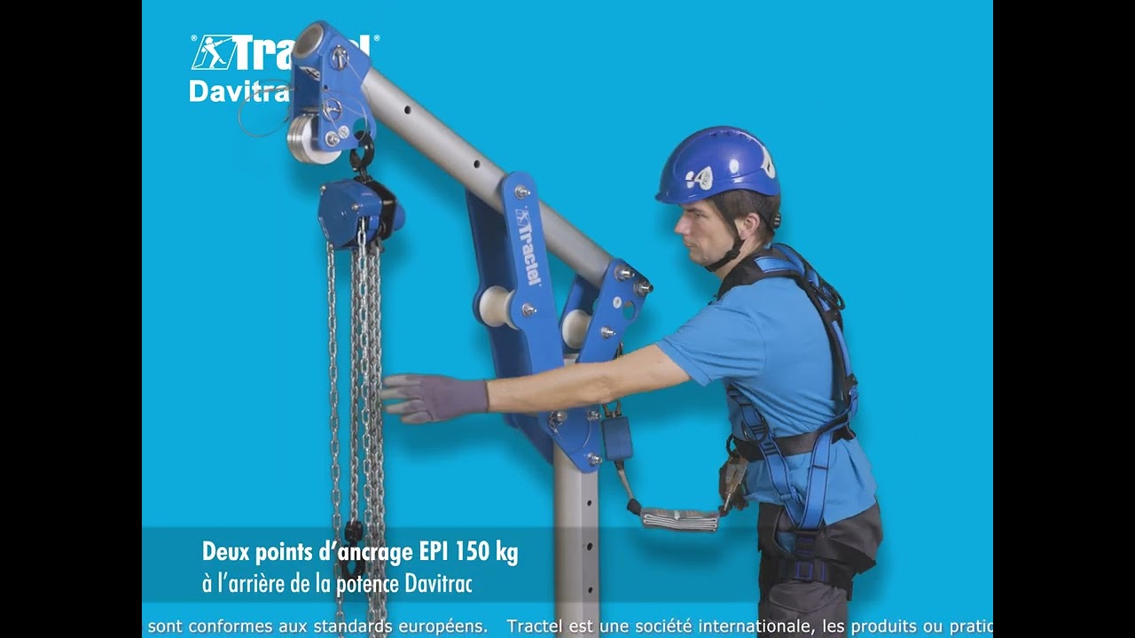 Potence Davitrac Tractel avec palan Tralift.