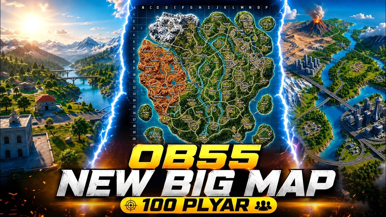 Free Fire New Big Map 100 player - OB55 New Upcoming update 😲