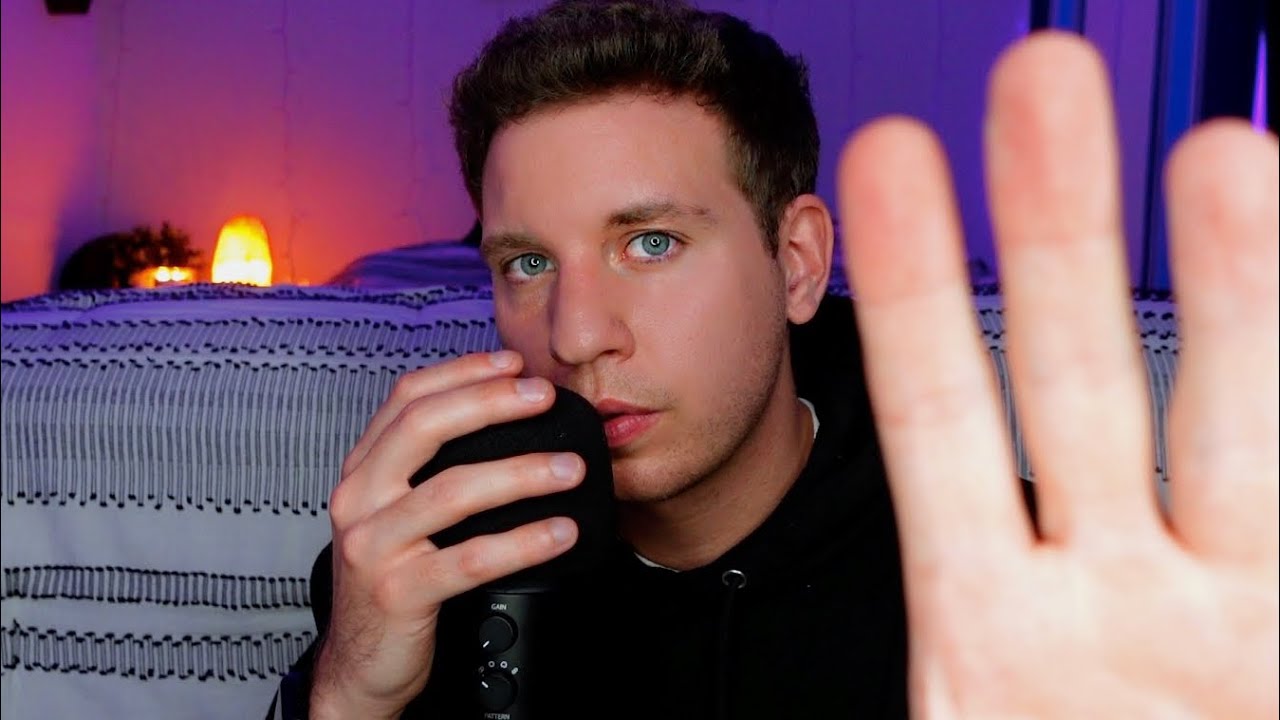 ASMR Brain Melting Trigger Words✨Deep Up Close Whispering (hand visuals & brushing)
