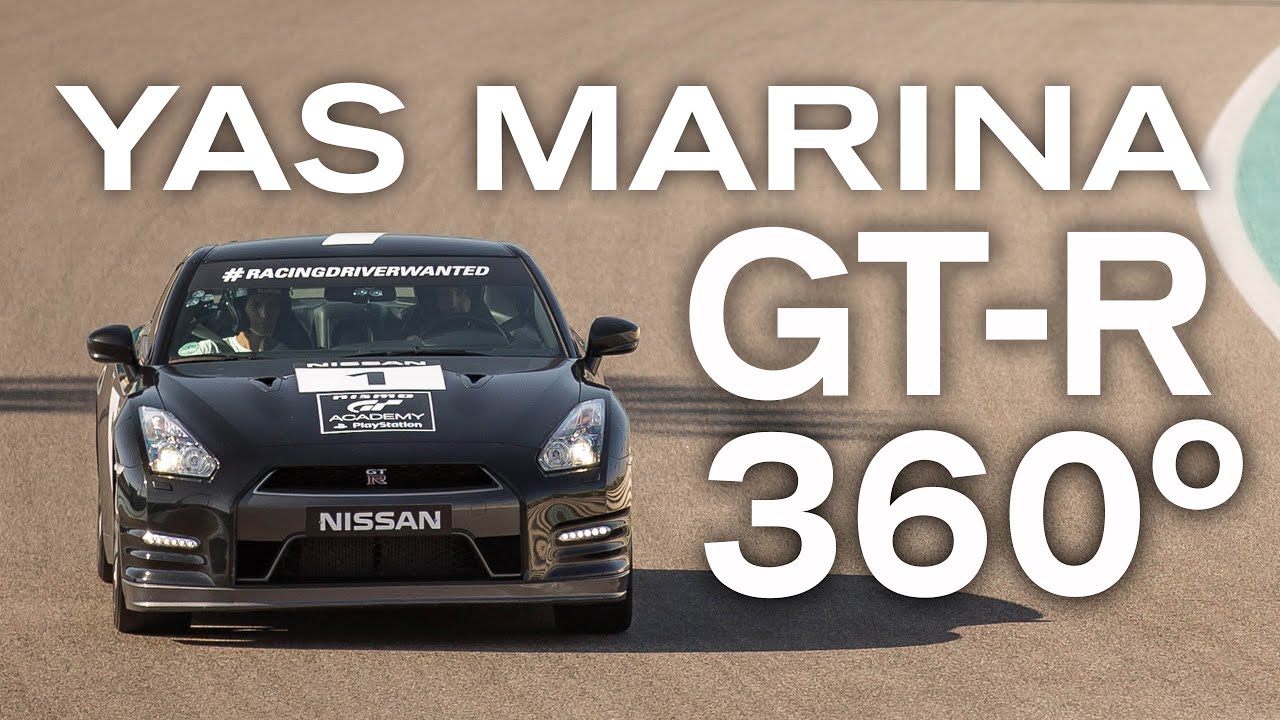 3 Nissan GT-R's drive Yas Marina in 360°!