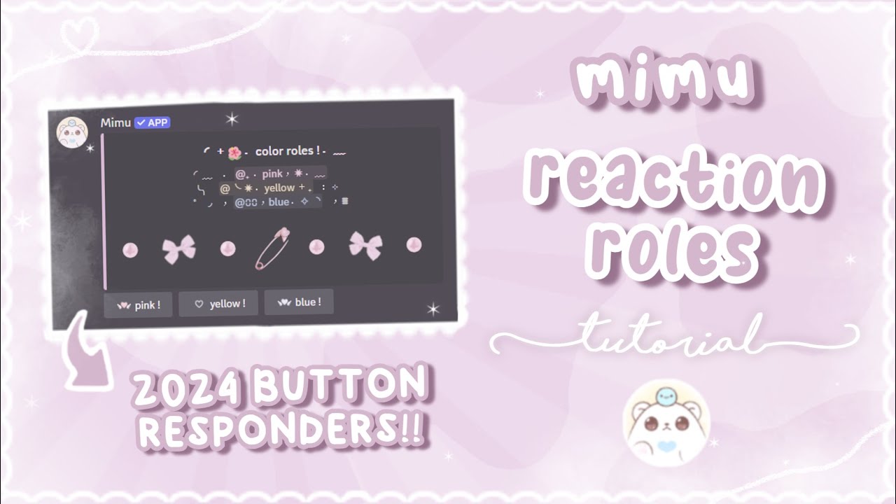 how to make reaction roles with mimu | mimu buttonresponders | 2024 slash commands 、ely. °｡˚☁