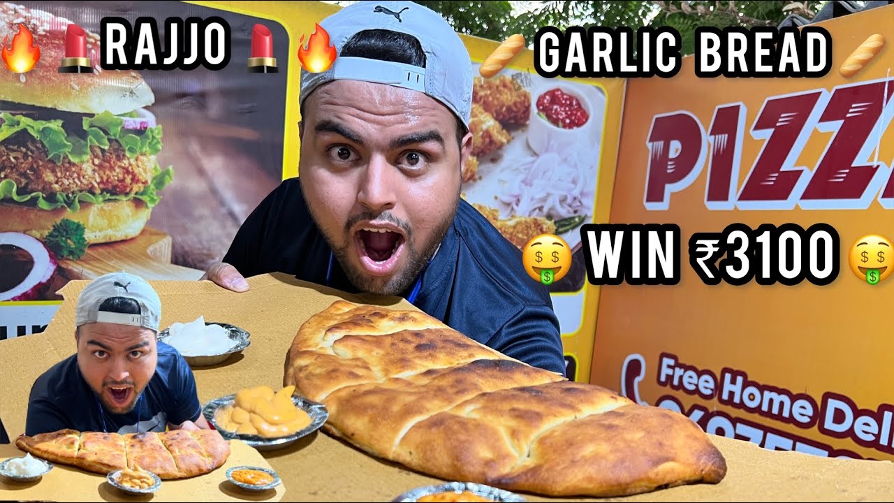 1 Rajjo Garlic Bread खाओ और 🤑₹3100🤑 ले जाओ || Eating Challenge || Nirman Vihar 