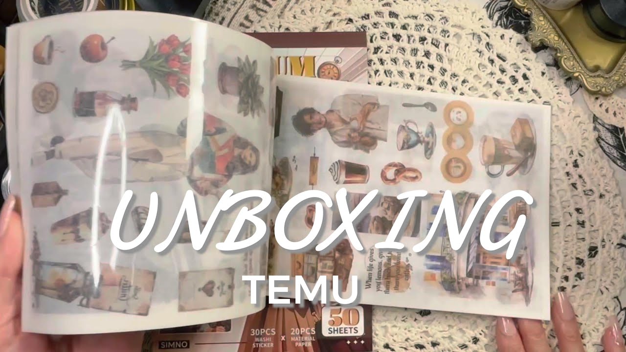 【ASMR】TEMU UNBOXING/journal/collage/scrapbooking