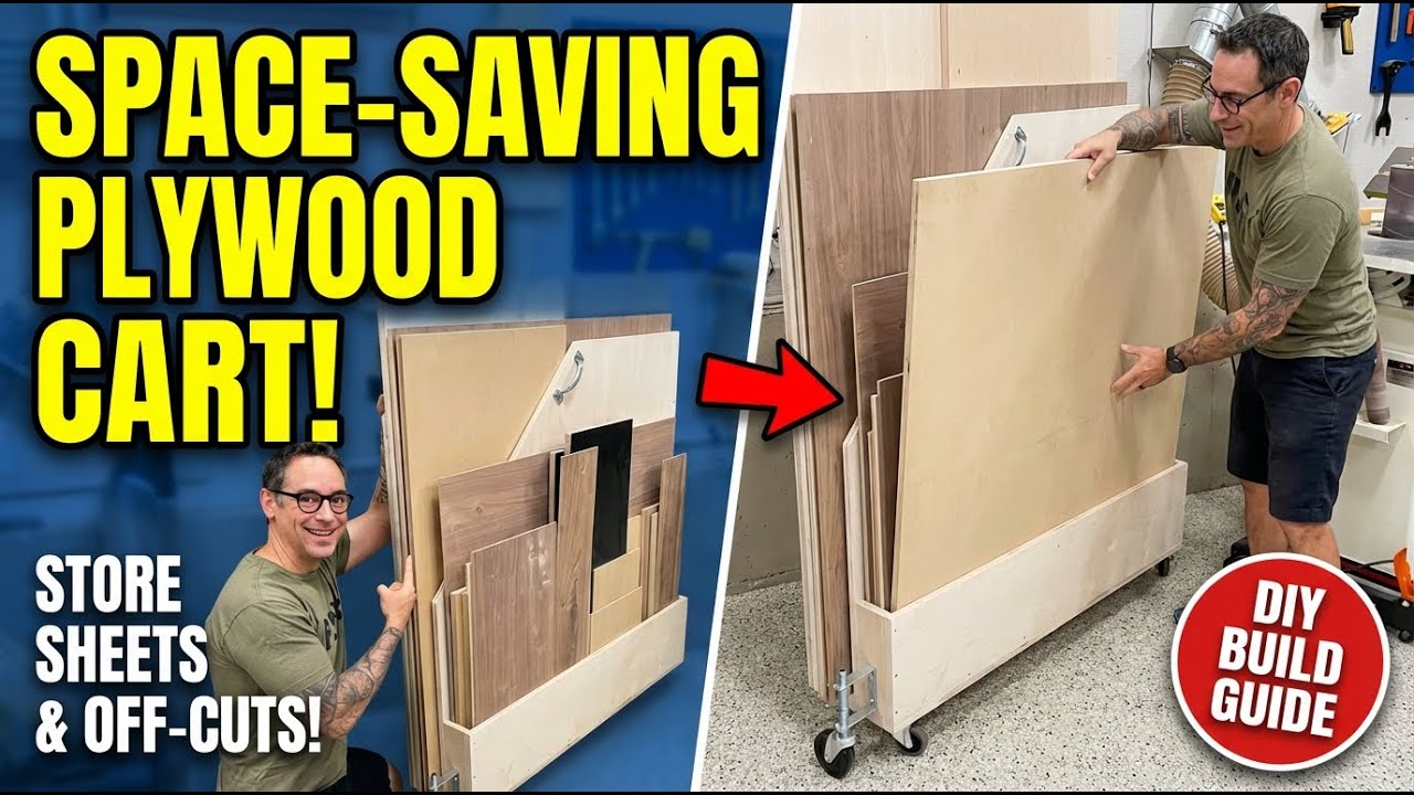 Space-Saving Plywood Cart | Swings Out!