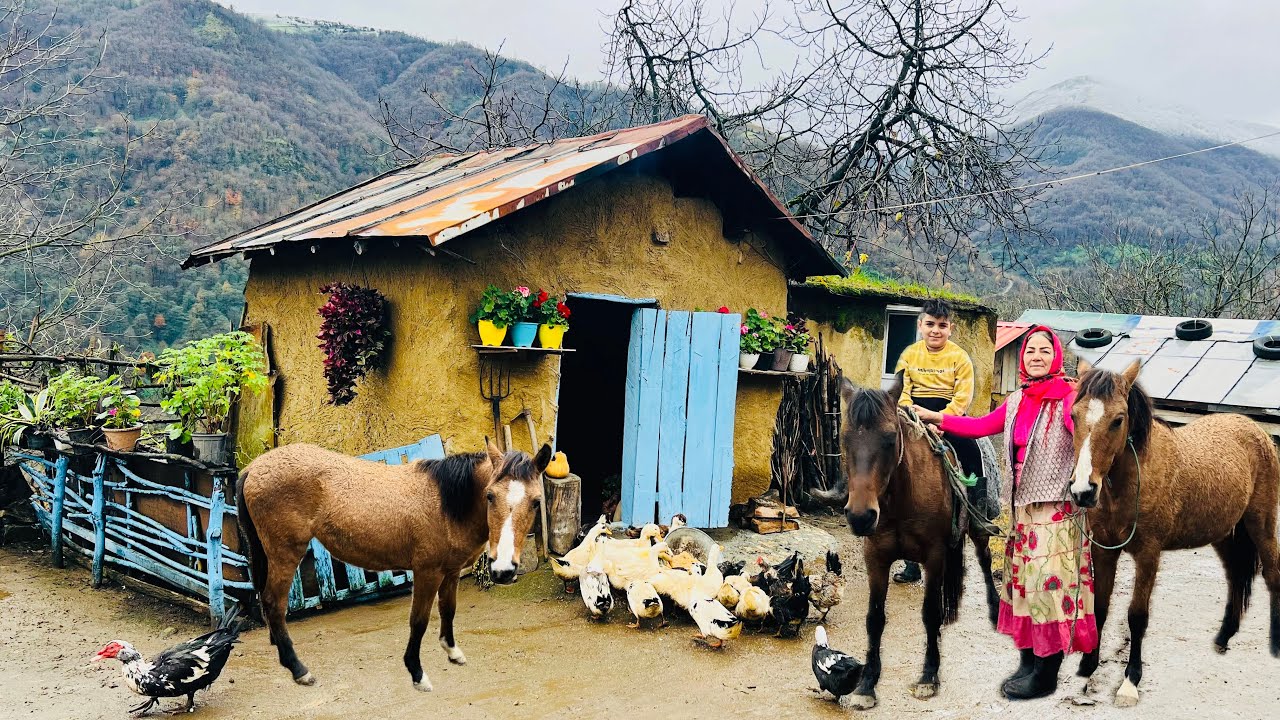 Busy Village Day: Caring for Animals, Milking Cows, Making Yogurt, Butter & Baking Lots of Bread