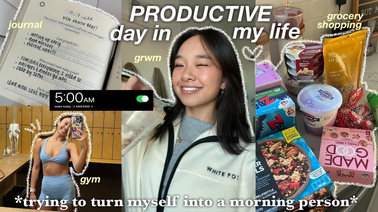 5AM PRODUCTIVE DAY IN MY LIFE as a senior in HS | trying to turn myself into a morning person...