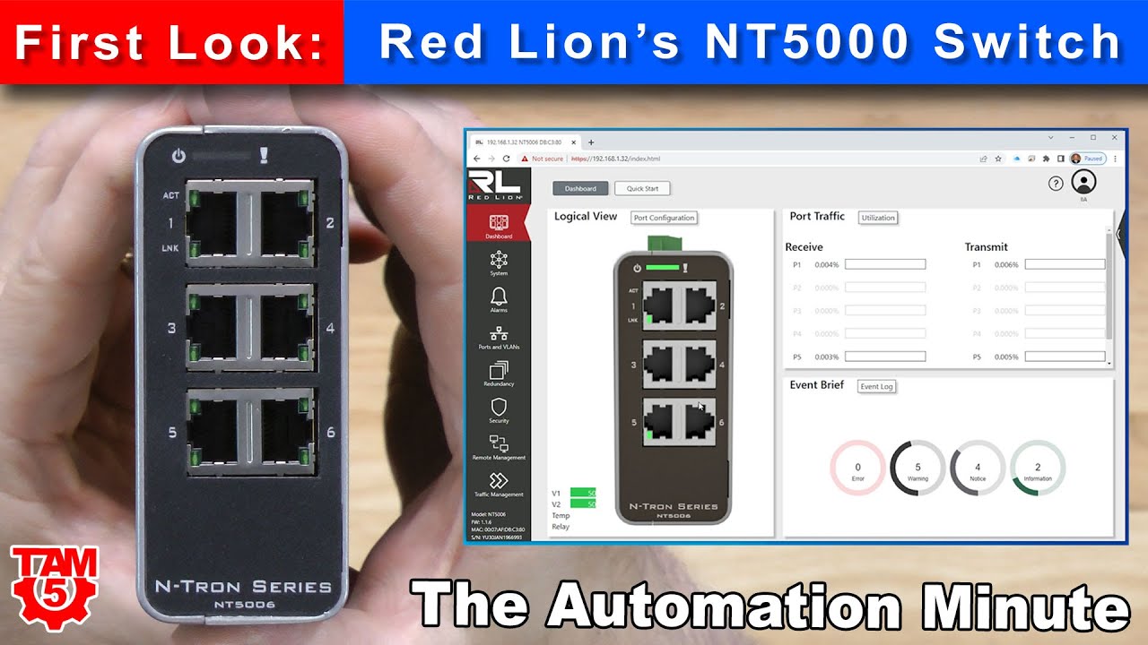 First Look, Setup of Red Lion's N-Tron NT5000 Managed Gigabit Ethernet Switch
