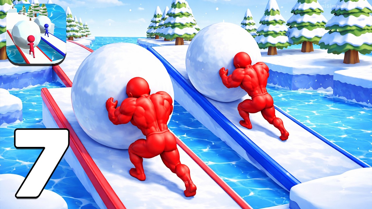 ❄️Snow Racing 3D Gameplay Walkthrough Part 6 – Build Giant Snowballs & Win the Race (Android,iOS)