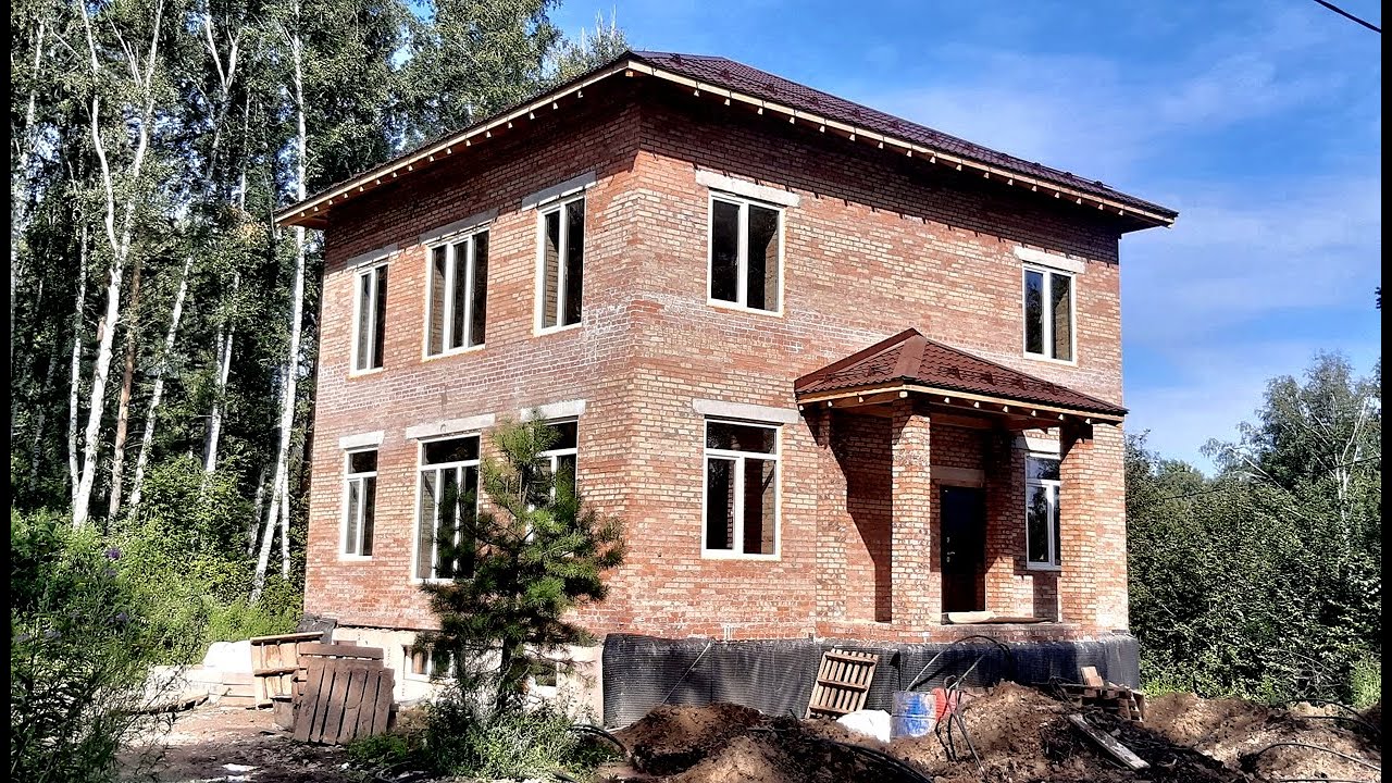 Кирпичный дом За 5 минут. Строительство дома 10 на 10 с цокольным этажом
