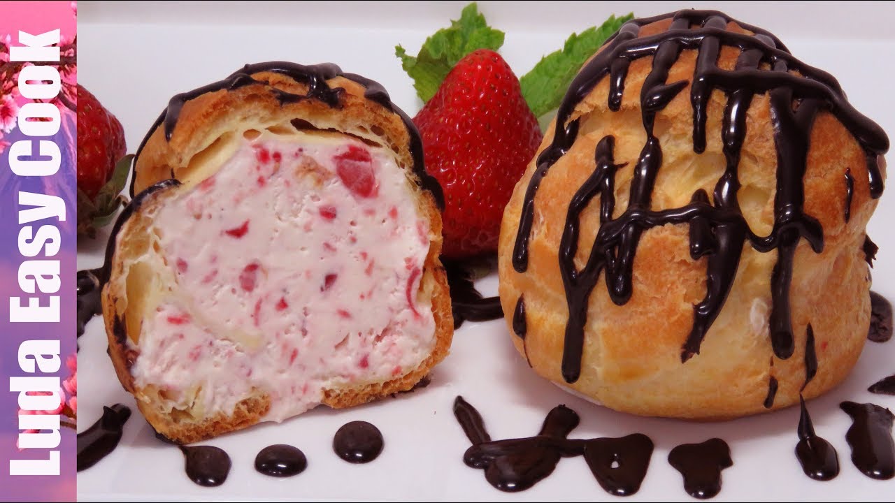 ВКУСНОЕ КЛУБНИЧНОЕ МОРОЖЕНОЕ ДОМА в ПРОФИТРОЛЯХ | Ice Cream Profiteroles