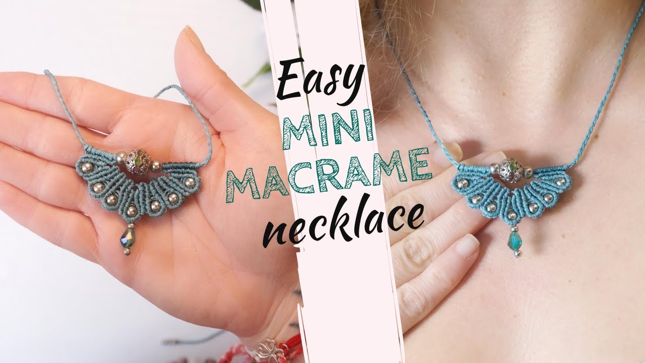 How to make an easy boho macrame necklace tutorial: micro macrame necklace [WITH BEADS]