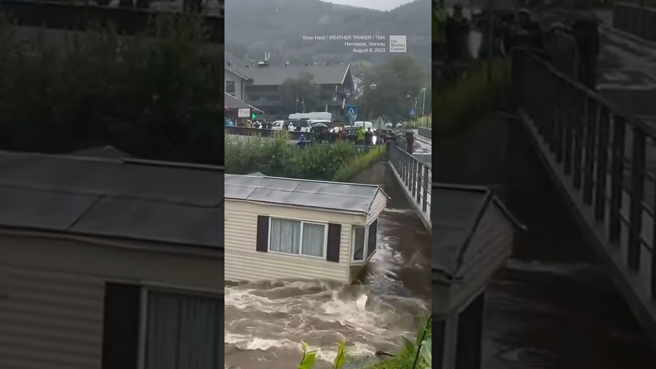 House swept away in Norway flooding