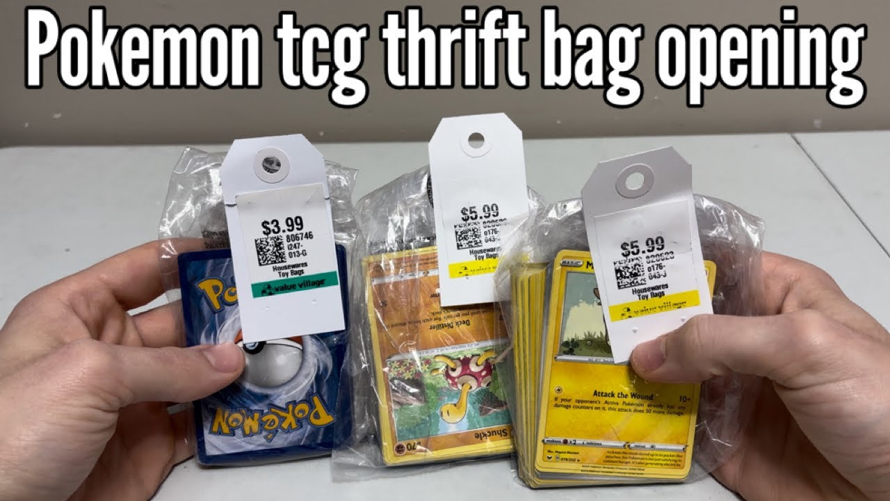 Let’s open 3 bags of pokemon cards from the thrift store