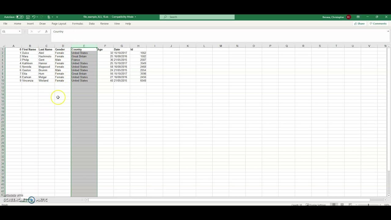 Excel: Inserting and deleting rows and columns