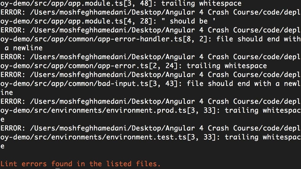 Angular | Beginner to Pro #174 - Linting with Angular CLI [By Mosh Hamedani]