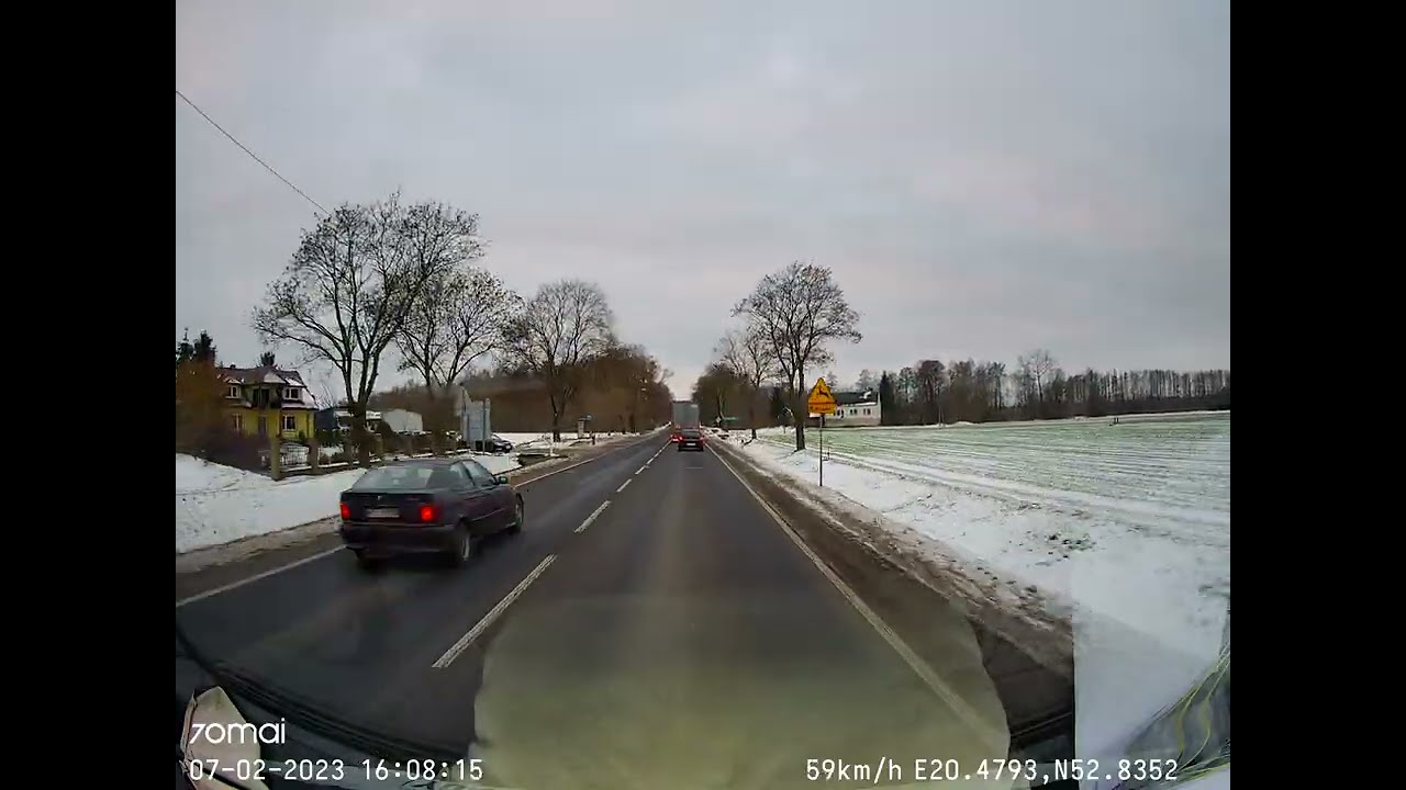 Niebezpieczne zdarzenia na drodze - Glinojeck 07.02.2023