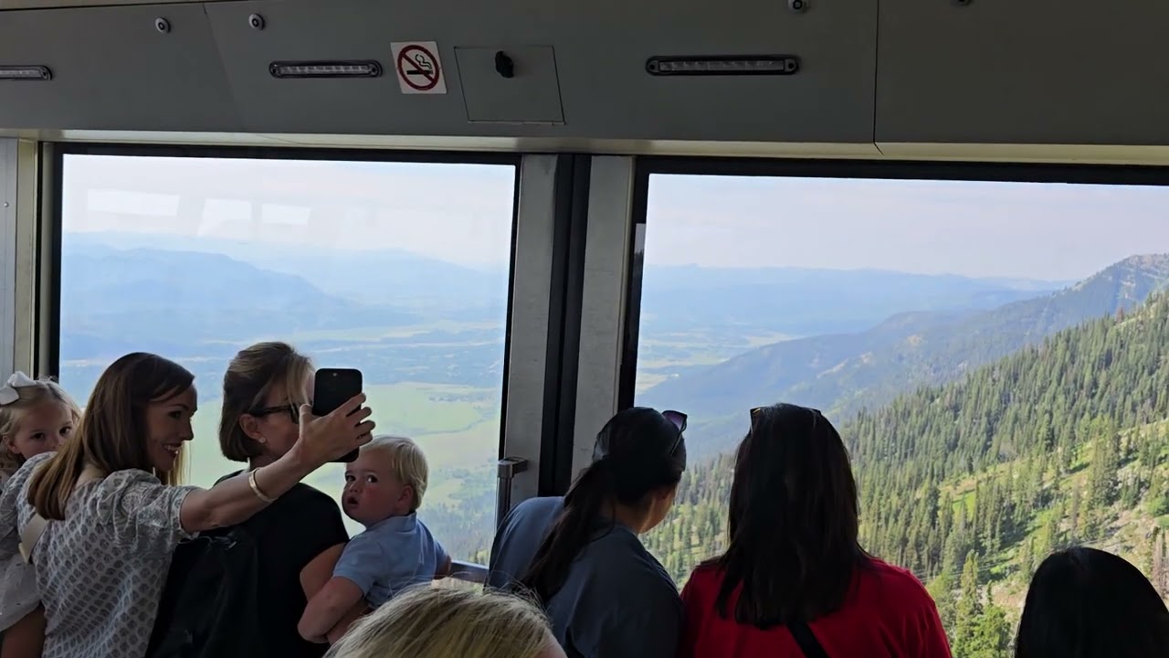 Riding the Tram to the Top of Mt Rendezvous - Jackson Hole, Wyoming