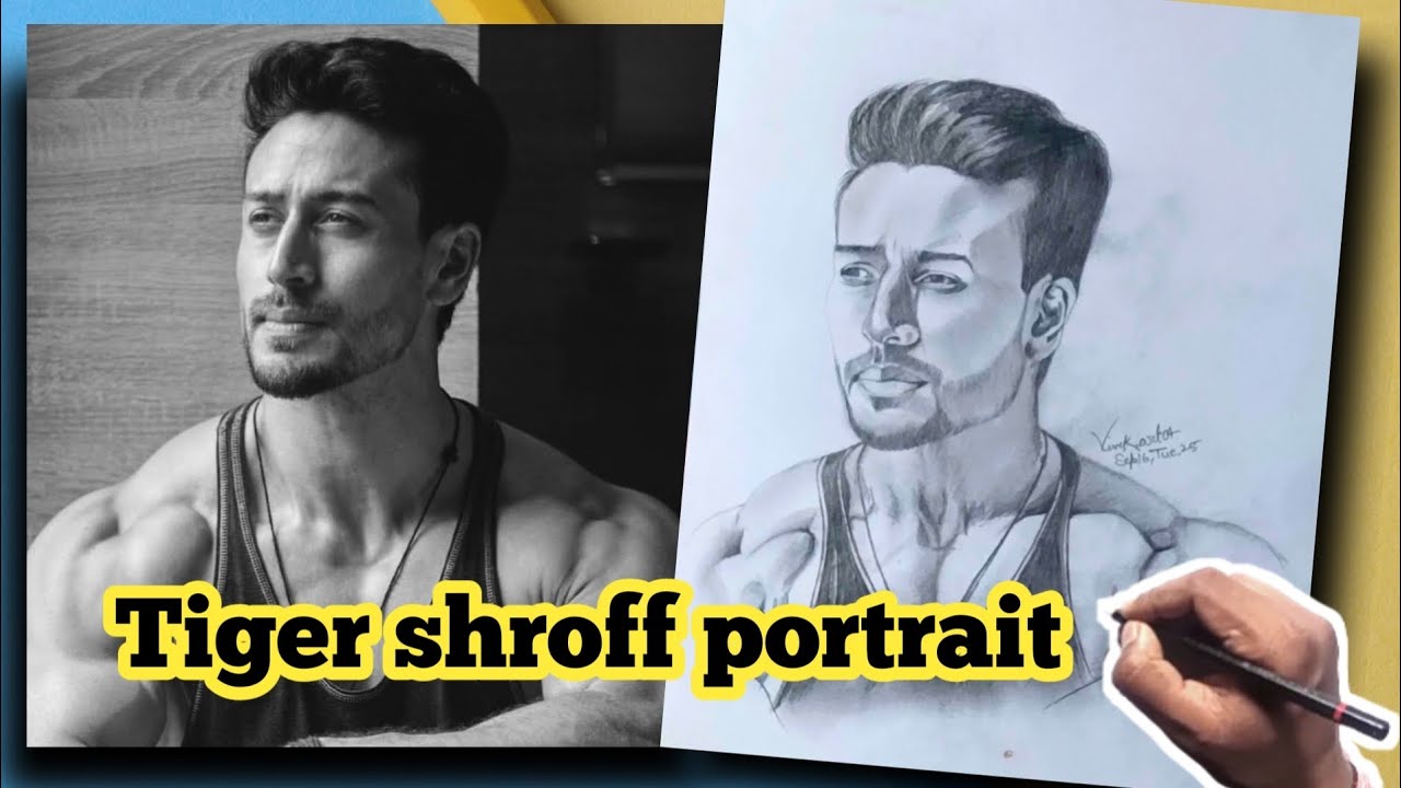 Tiger Shroff Pencil Portrait ✏️ | Hyper Realistic Timelapse Drawing 🖤