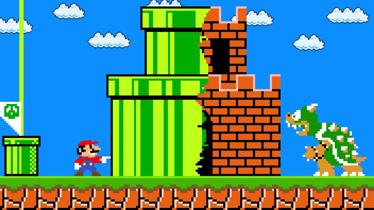 When EVERYTHING Mario touches turns into PIPES