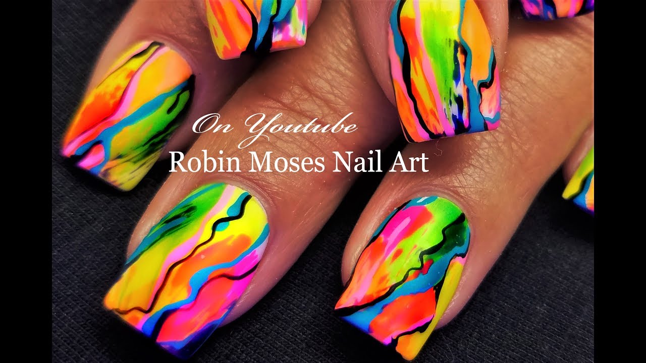 Neon Rainbow Granite Nails! | Hot Summer Nail Art Design Trend Tutorial