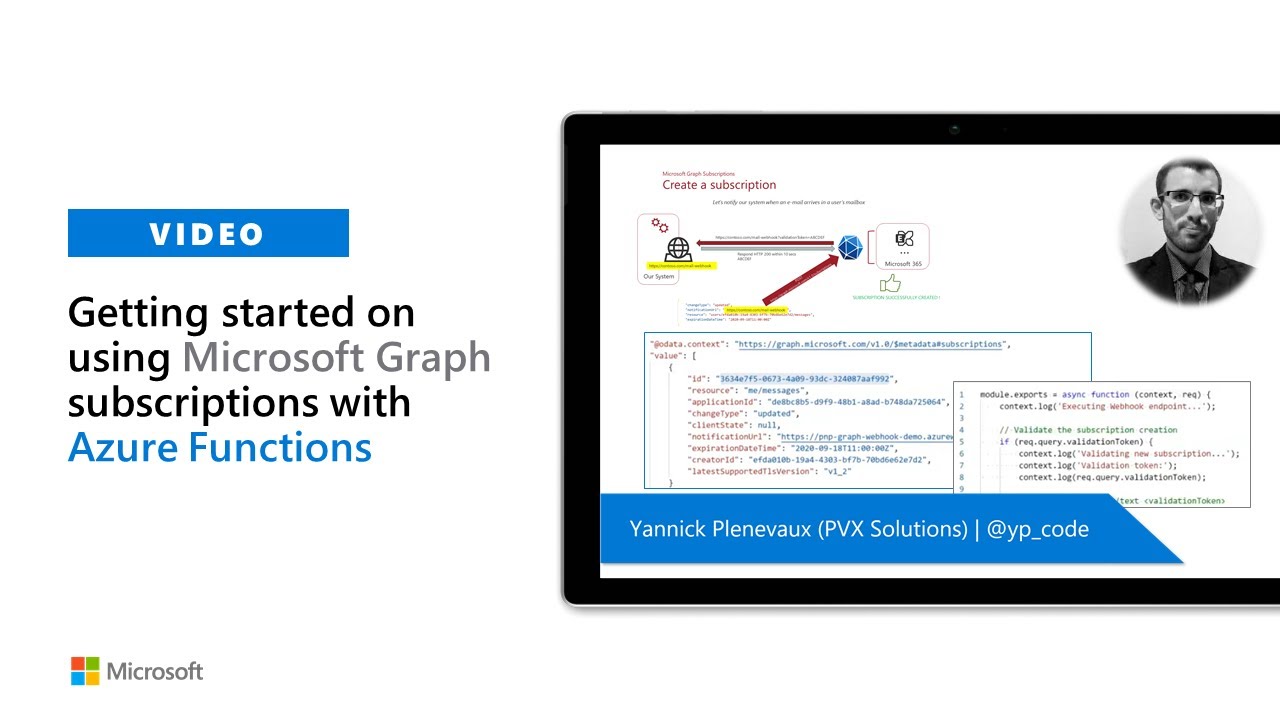 Начало работы с подписками Microsoft Graph с функциями Azure