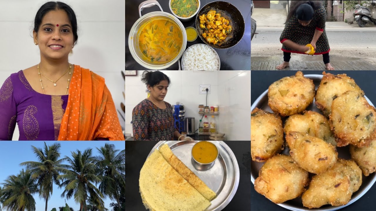 Cooking Vlog | Vendaikkai Dosai | Dosa Maavu Bonda | Vendaikkai sambar | Paruppu Rasam