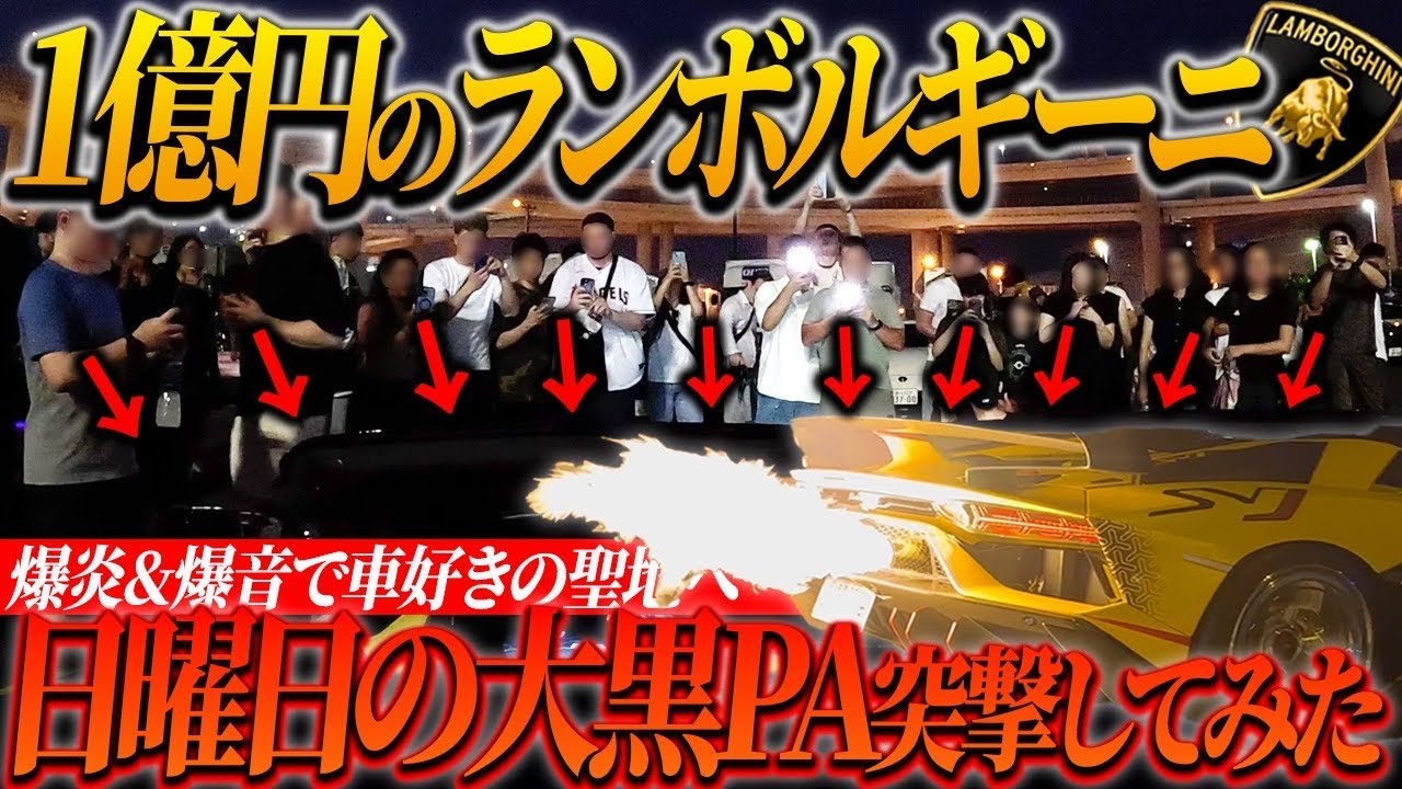 【突撃企画】一億円のランボルギーニで車好きが集まる大黒PAに行ってみたら凄いことになりました...