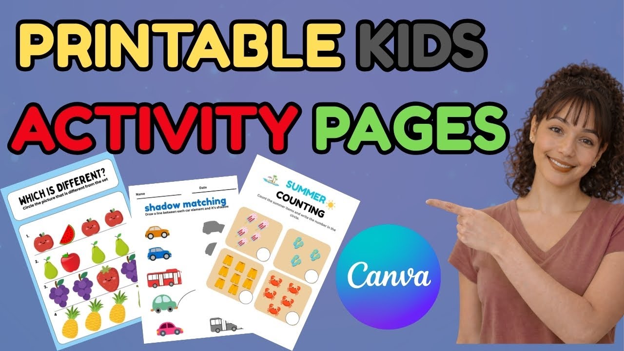 How to make printable kids activity pages in Canva to sell
