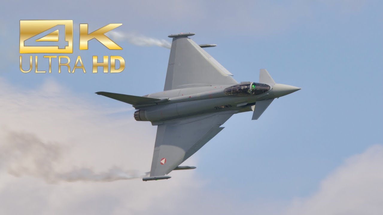 (4K) Eurofighter Typhoon Austrian Air Force flying Display at Airpower 2022 AirShow Zeltweg  LOXZ