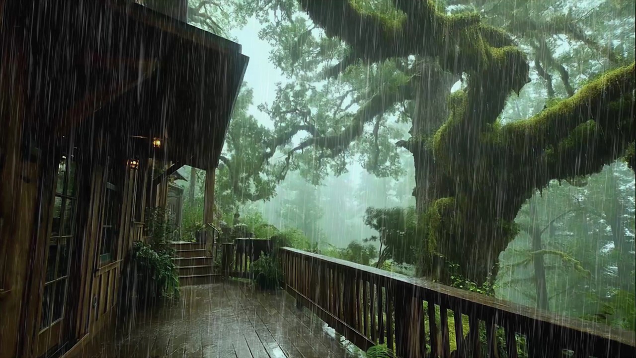 Improve Sleep with Rain in Cozy Tree House Cabin 🍀 Feel Relaxed and Calm With Rain