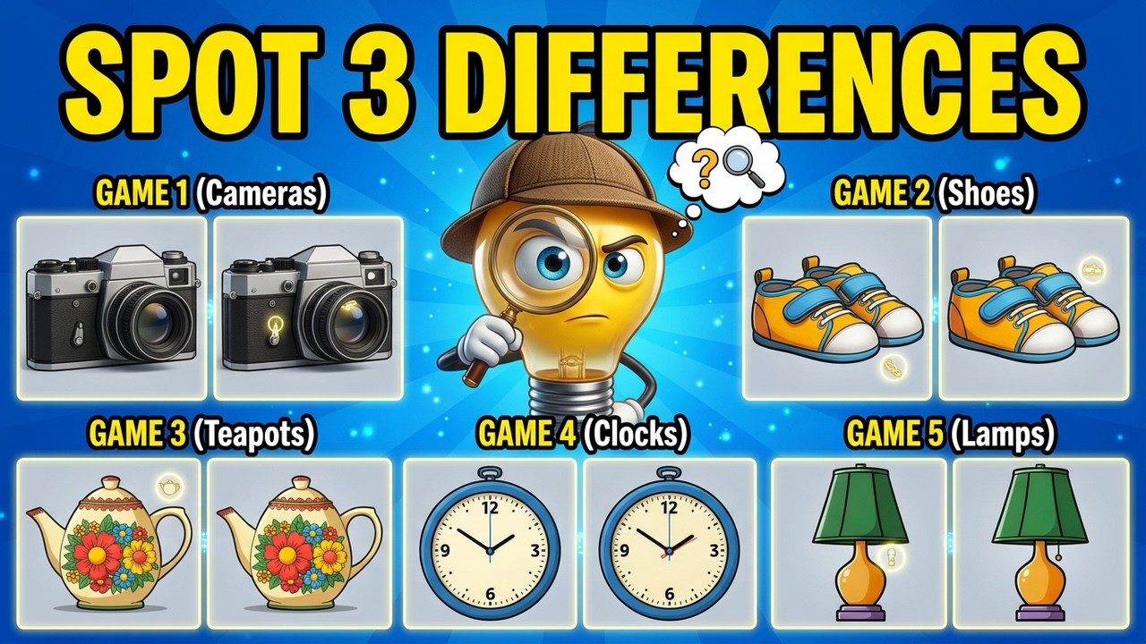 💡🧩 GENIUS Can Find All 3 Differences! Brain Challenge 🧩💡