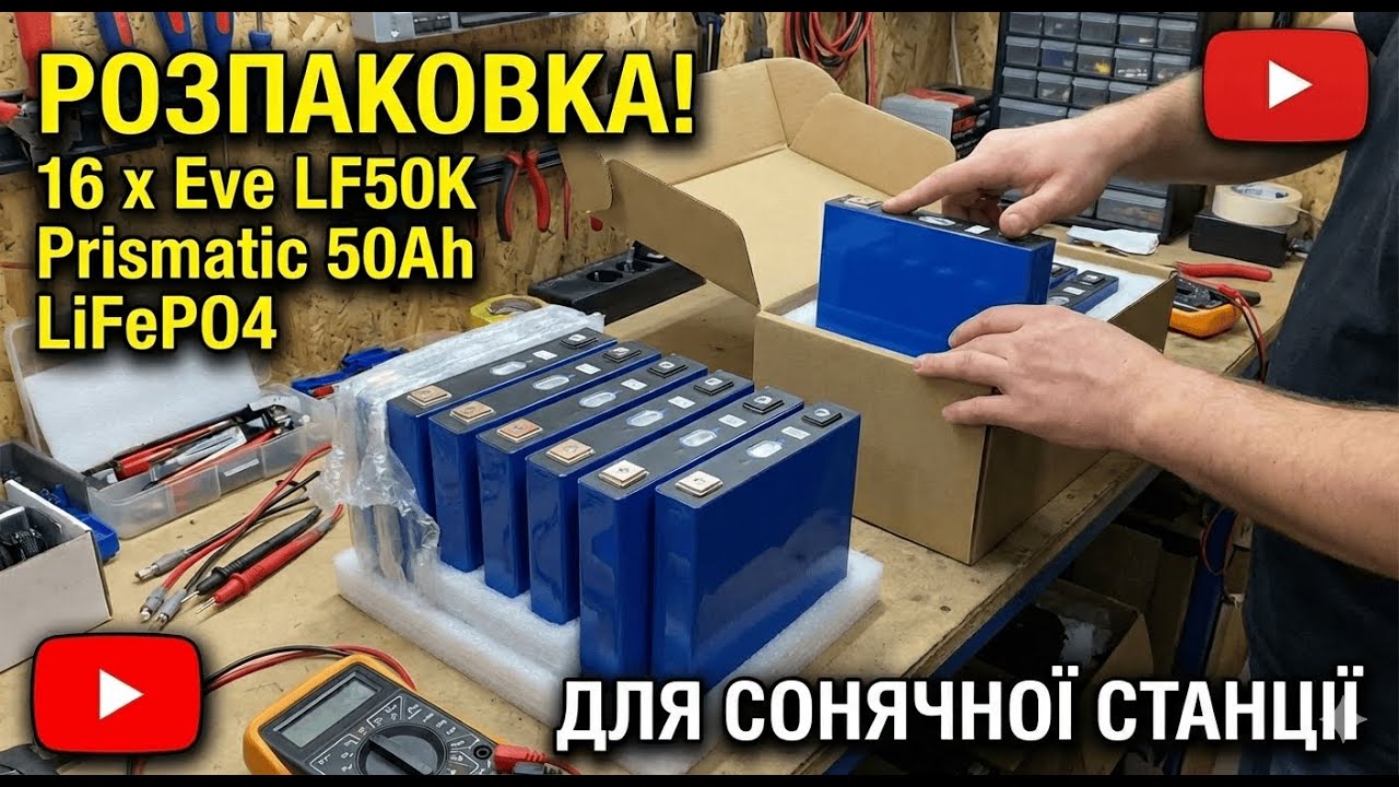 Розпаковка LiFePO4 комірок EVE 50Ah 🔥 16 штук | АКБ для інвертора 48в #lifepo4 #evelifepo4 #akb48