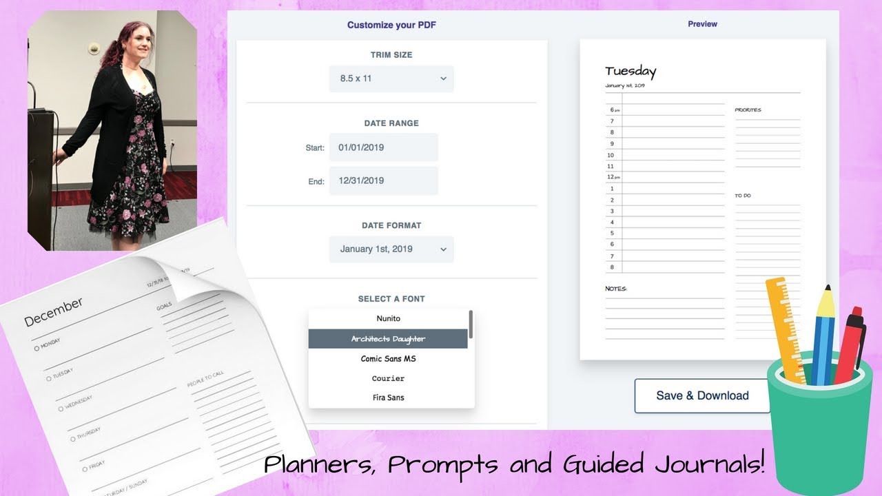 Planners, Prompts and Guided Journals.  Dynamic Templates in Tangent Templates