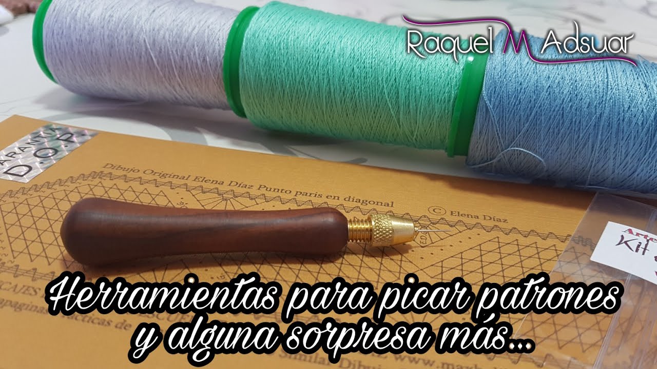 Herramientas para picar patrones y enganchillar - Encaje de Bolillos Raquel M. Adsuar Bolillotuber