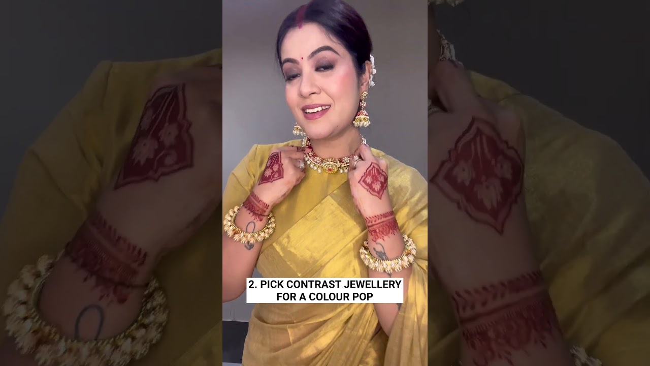Gold tissue saree styling! #tissuesarees #tissue #saree #sarees