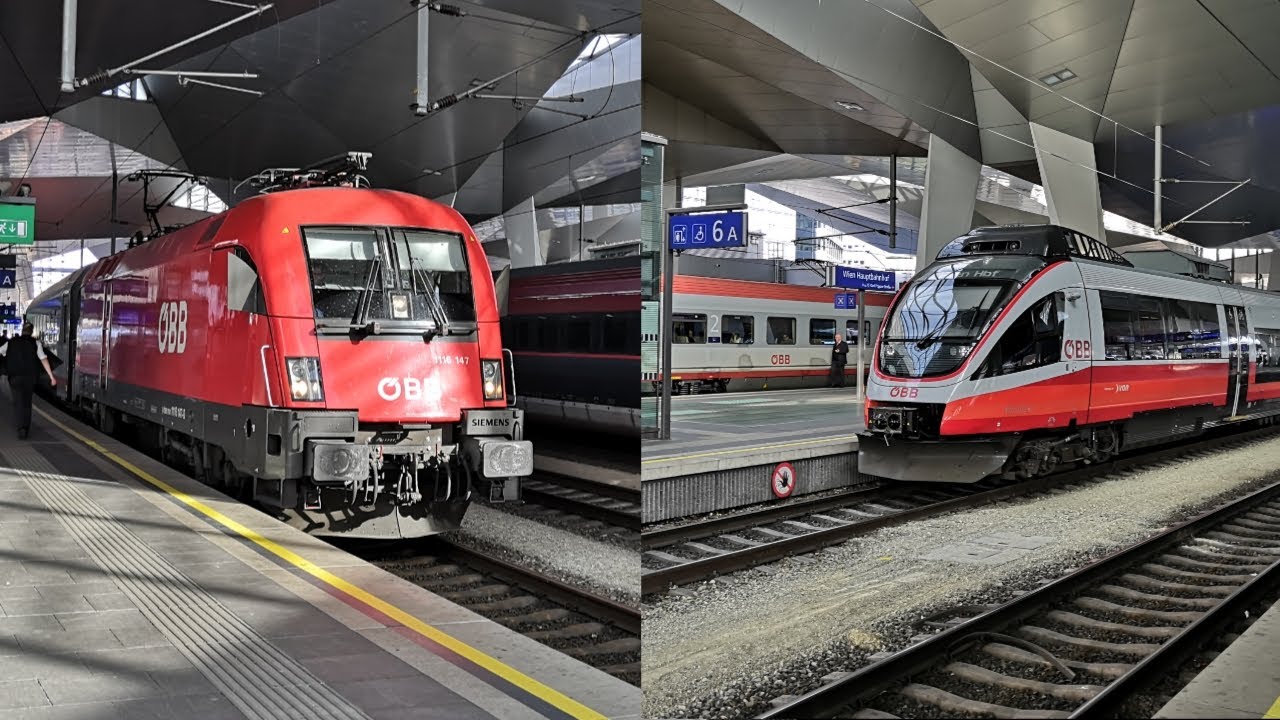 Vlaky Vídeň - 23.3.2023 (Zpívající Taurus) / Züge Wien Hbf \/