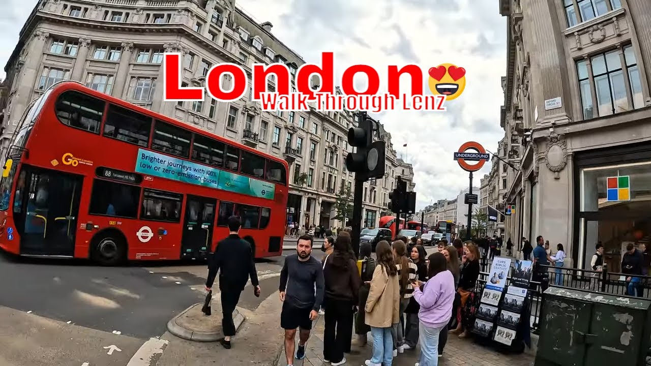 London Walk in Central London, Oxford street walking virtual tour 2024 4K