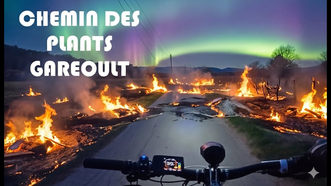 VTT/VAE - Chemin des Plans - Gar&eacute;oult - coucher de soleil