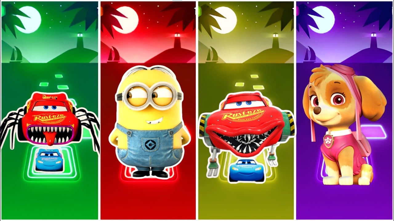 McQueen Eater 🆚 Minions 🆚 Paw Patrol | Who Is Best?🎯 in Tiles Hop EDM Rush🎶