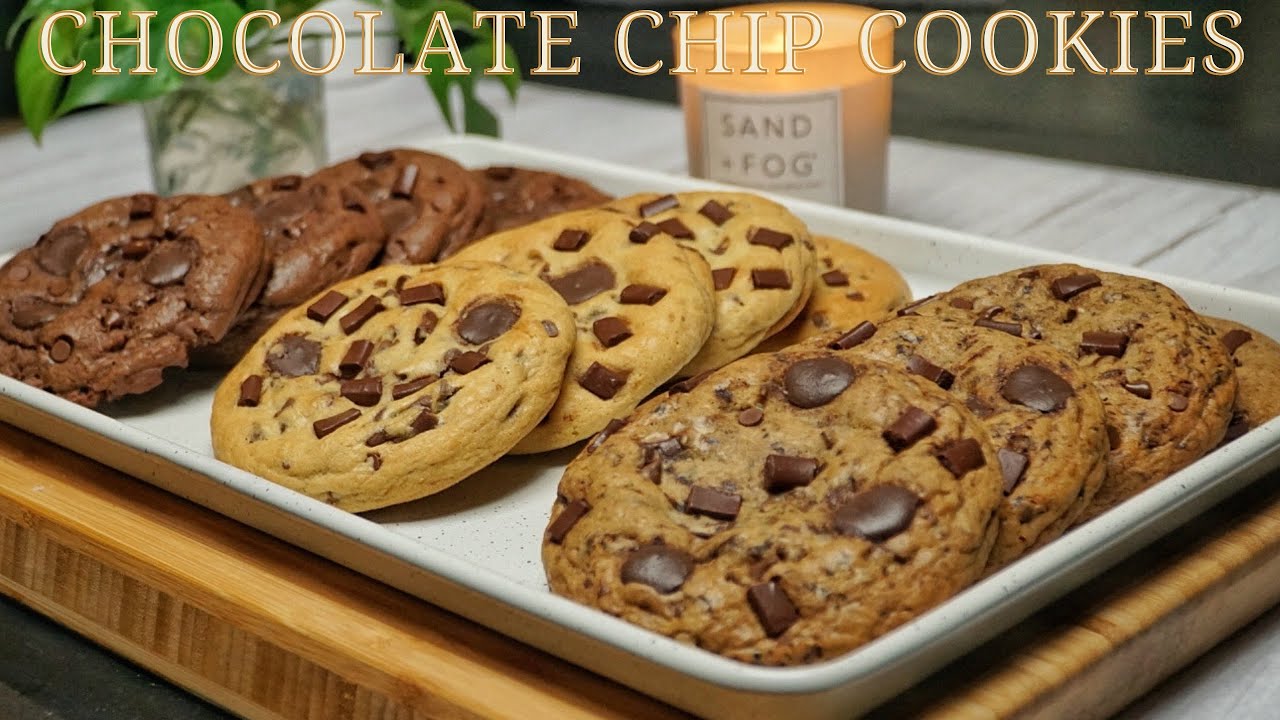 Soft & Chewy Chocolate Chip Cookies From 1 Dough ♡ | Coffee Chocolate Chip, Classic & Double Choco
