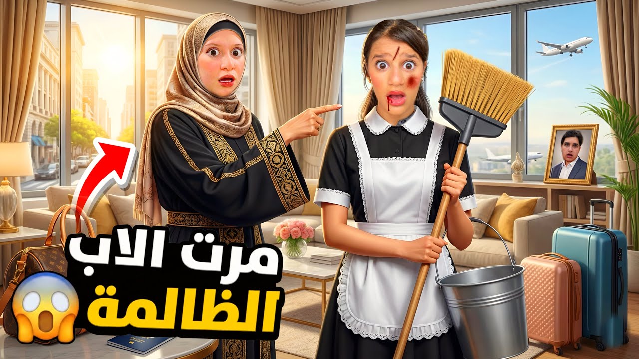 غفران صارت خدمة ليوم كامل 😭 بسبب مرت ابوها الظالمة😱