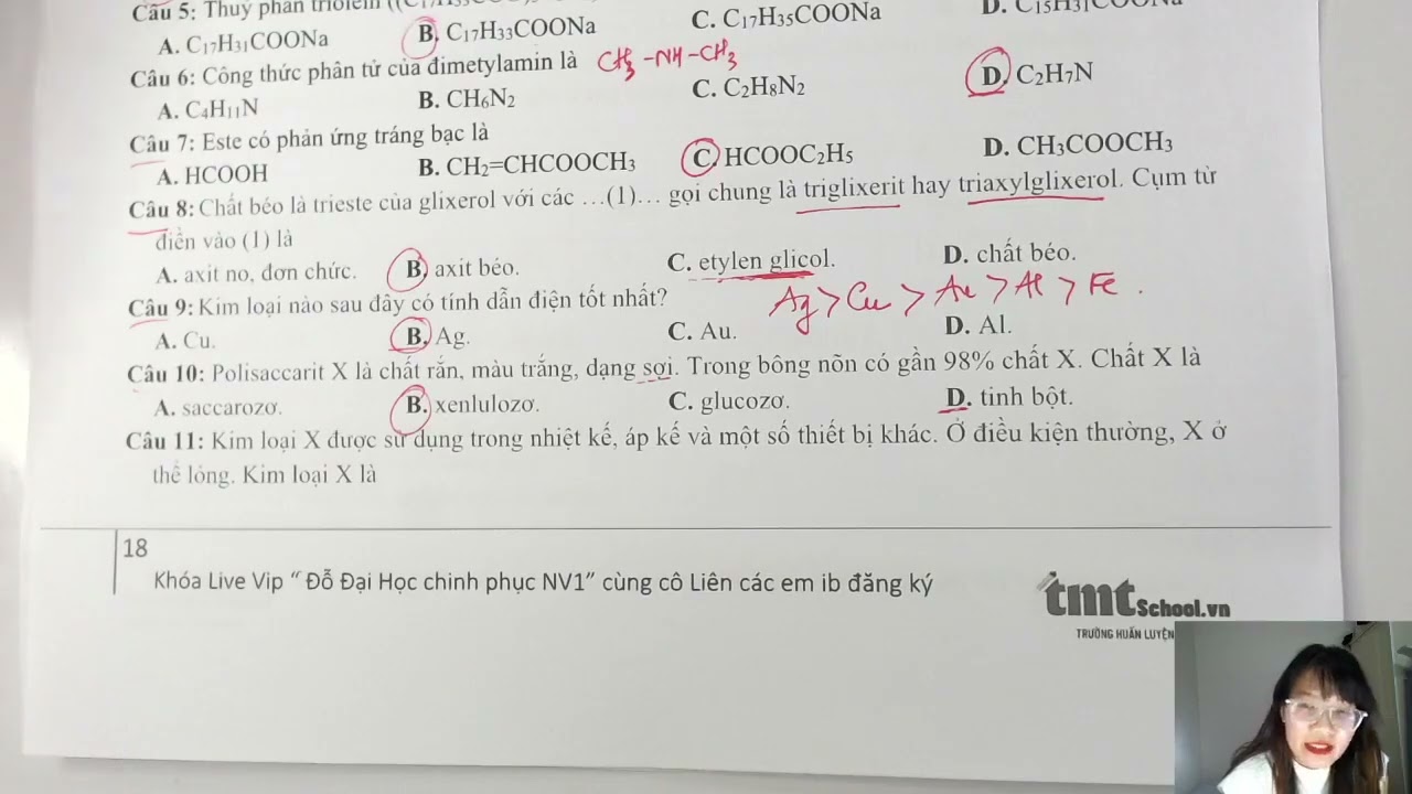 GIẢI ĐỀ ÔN THI CUỐI HK1 - HÓA 12 - 2022